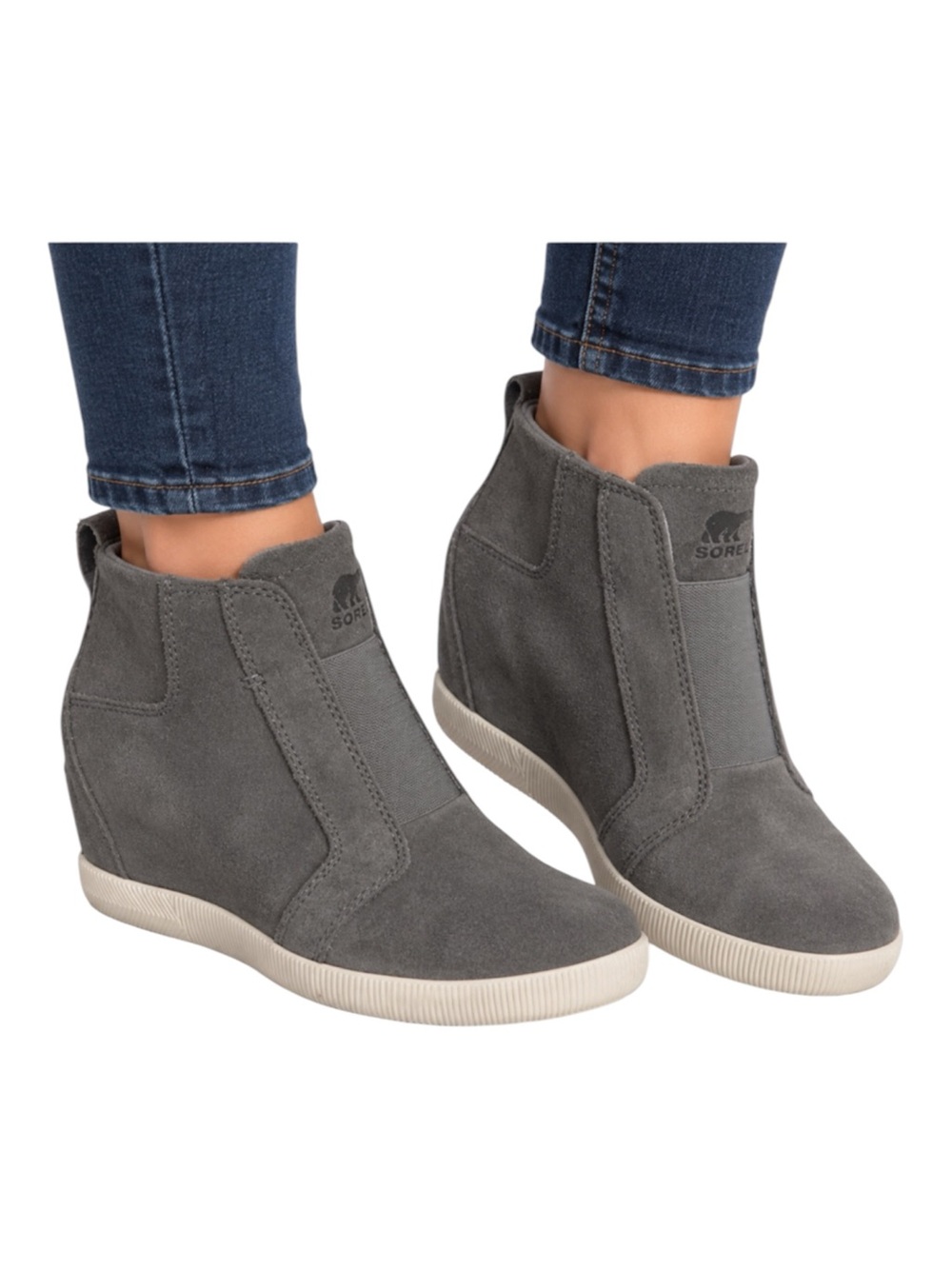 Sorel gray suede Out N About wedge ankle boots women’s 7